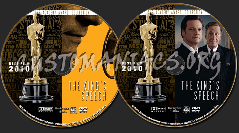 Academy Awards Collection - The King's Speech dvd label