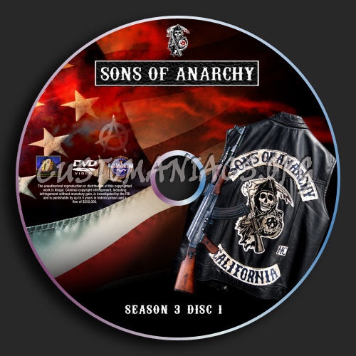 Sons Of Anarchy : Season 3 dvd label