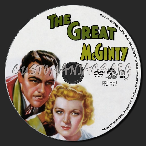 The Great McGinty dvd label
