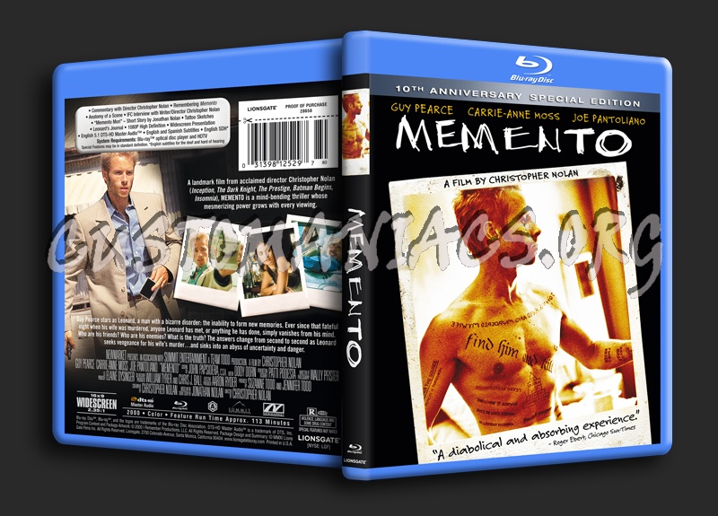 Memento blu-ray cover