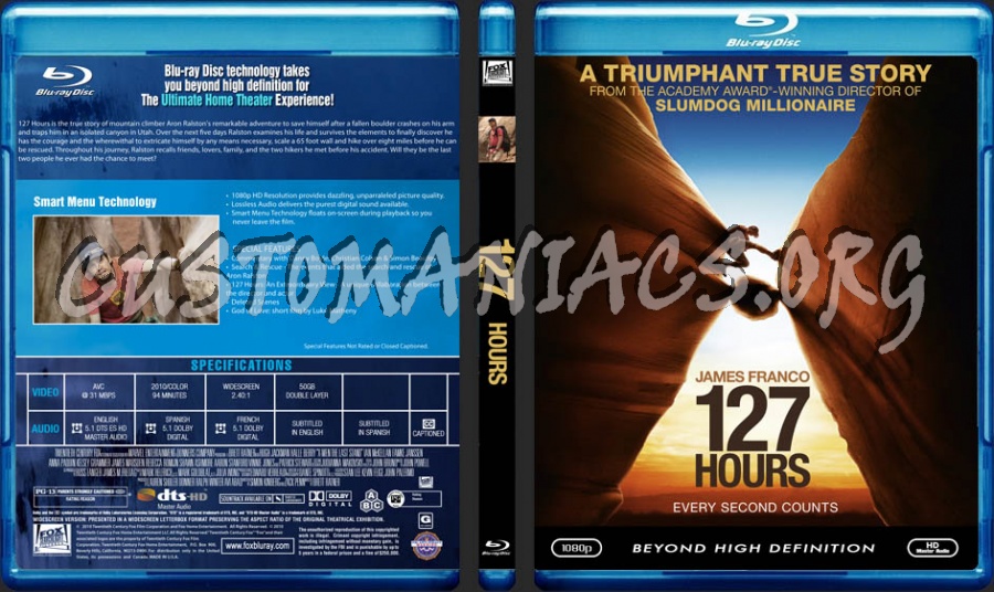 127 Hours blu-ray cover