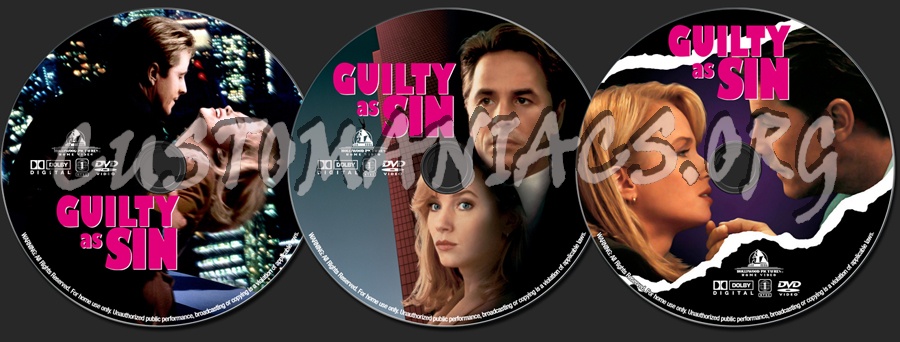 Guilty As Sin dvd label