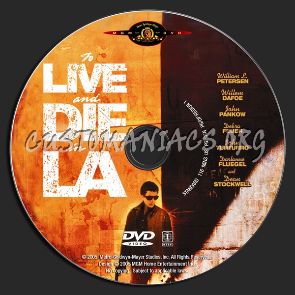 To Live And Die In LA dvd label