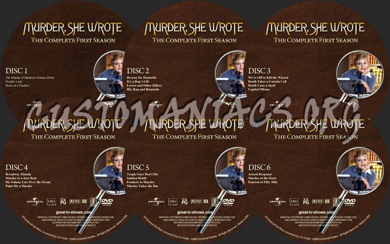Murder, She Wrote - Season 1 dvd label