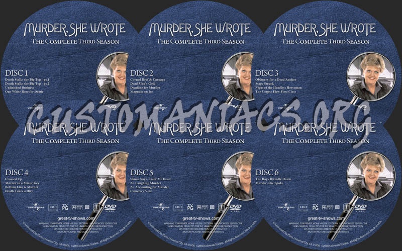 Murder, She Wrote - Season 3 dvd label