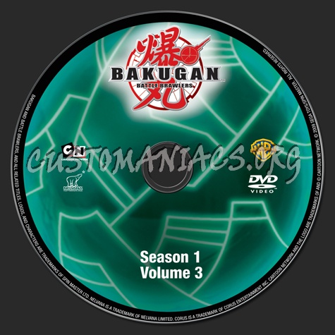 Bakugan Season 1 Volume 3 dvd label