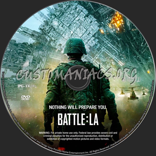 Battle Los Angeles dvd label