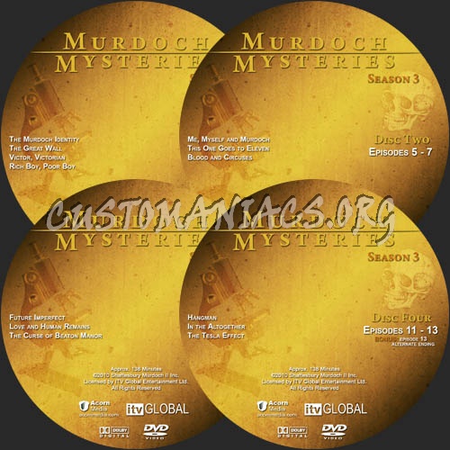 Murdoch Mysteries - Season 3 dvd label