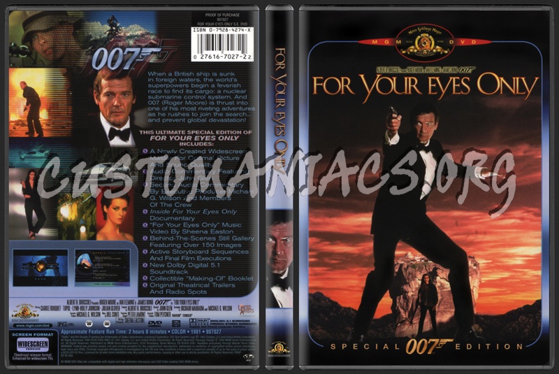 For Your Eyes Only dvd cover