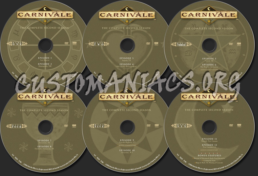 Carnivale Season 2 dvd label