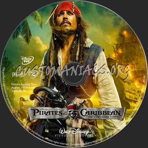 Pirates of the Caribbean On Stranger Tides dvd label