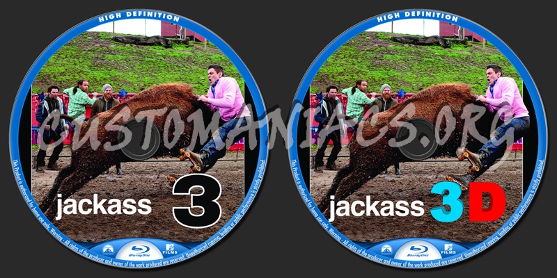 Jackass 3D blu-ray label