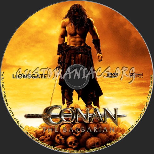 Conan the Barbarian dvd label