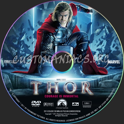 Thor dvd label