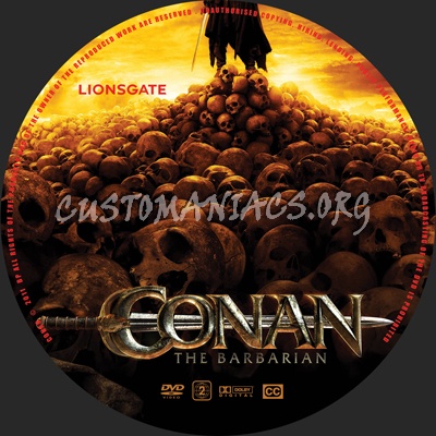 Conan The Barbarian dvd label