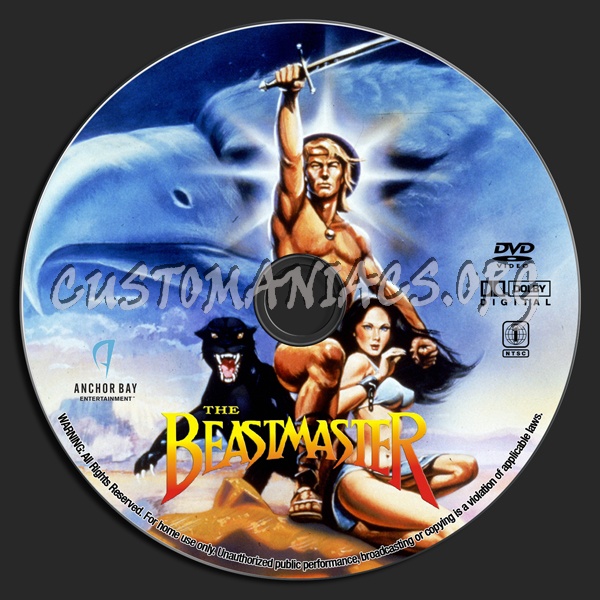The Beastmaster dvd label.