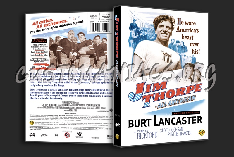Jim Thorpe All American dvd cover DVD Covers Labels by