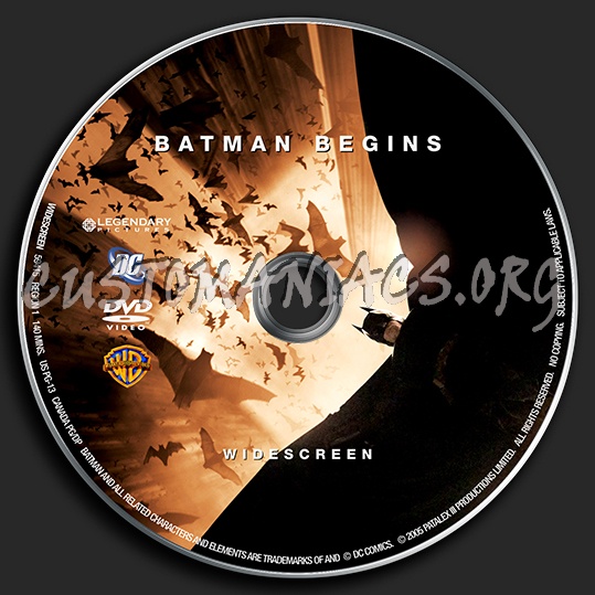 Batman Begins dvd label