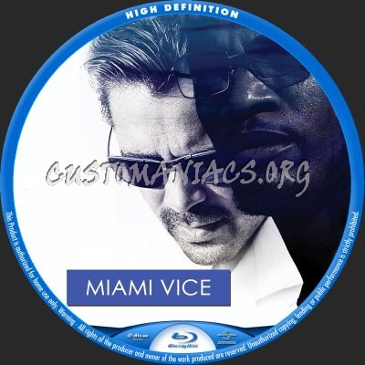 Miami Vice blu-ray label