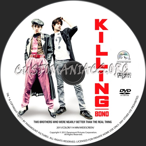 Killing Bono dvd label