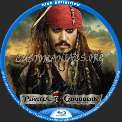 Pirates Of The Caribbean: On Stranger Tides blu-ray label