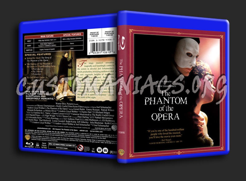 The Phantom of the Opera blu-ray cover