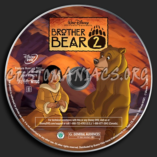 Brother Bear 2 dvd label