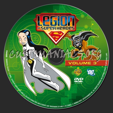 Legion of Super Heroes Volume 3 dvd label