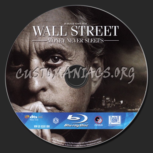 Wall Street Money Never Sleeps blu-ray label
