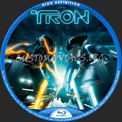 Tron Legacy blu-ray label
