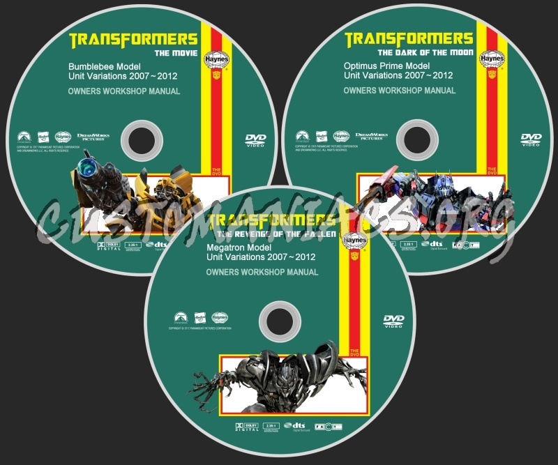 Transformers 1, 2 and 3 collection dvd label