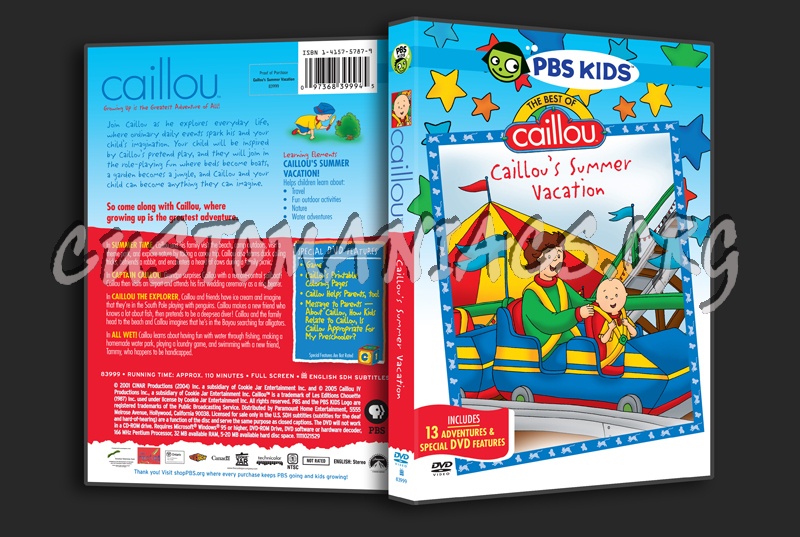 Caillou's Summer Vacation dvd cover