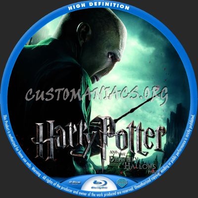 Harry Potter and the Deathly Hallows Part 1 blu-ray label