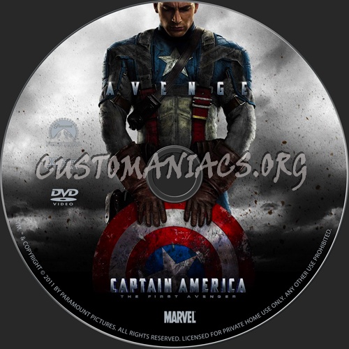 Captain America The First Avenger dvd label