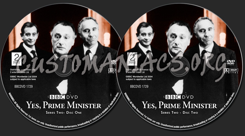 Yes, Prime Minister Series 2 dvd label