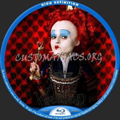 Alice In Wonderland (2010) blu-ray label