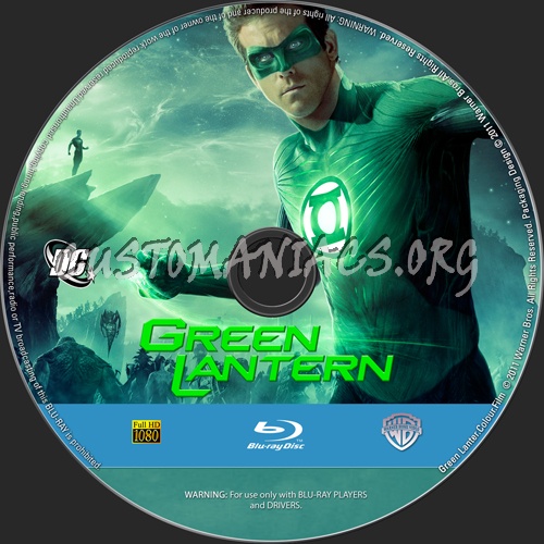 Green Lantern blu-ray label