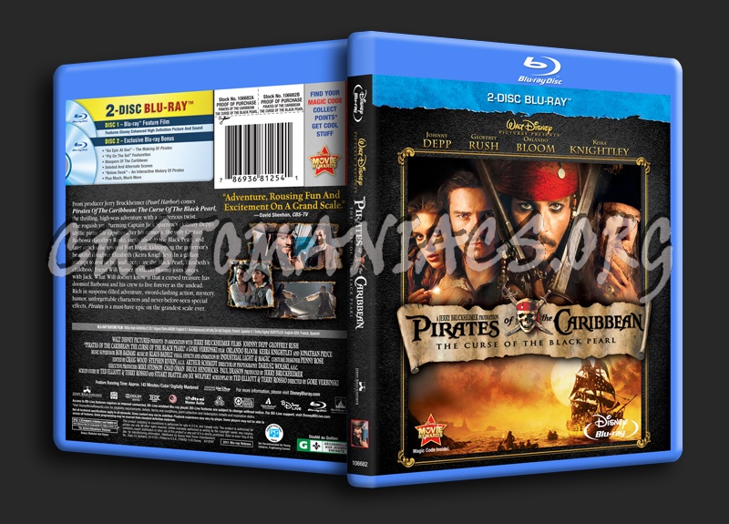 Pirates of the Caribbean: The Curse of the Black Pearl blu-ray cover