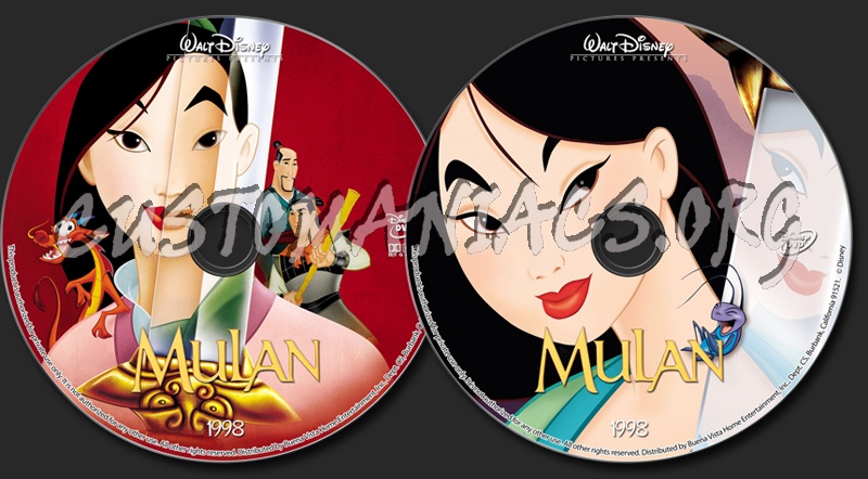 Mulan dvd label