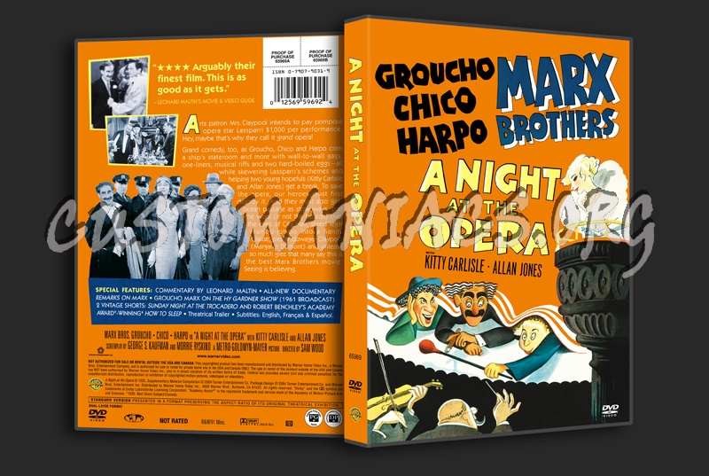 Marx Brothers A Night at the Opera dvd cover