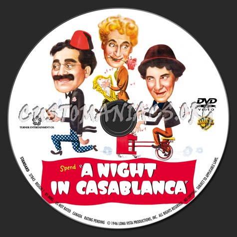 Marx Brothers Spend A Night in Casablanca dvd label