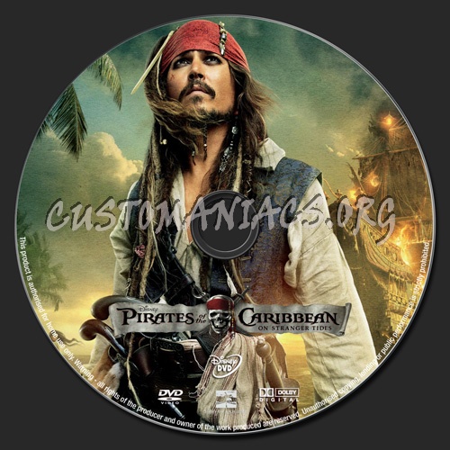 Pirates of the Caribbean On Stranger Tides dvd label