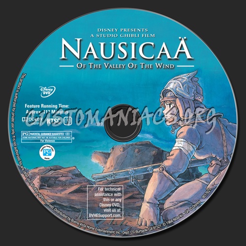 Nausica of the Valley of the Wind dvd label