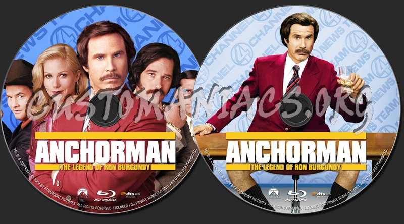 Anchorman: The Legend Of Ron Burgundy blu-ray label