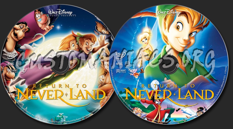 Peter Pan II Return to Neverland dvd label