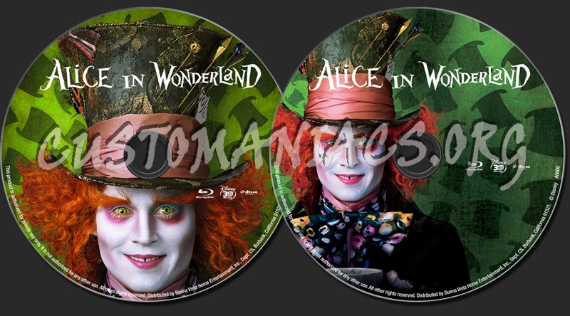 Alice in Wonderland (3D) blu-ray label