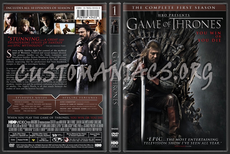 Game of Thrones Season 1 dvd cover