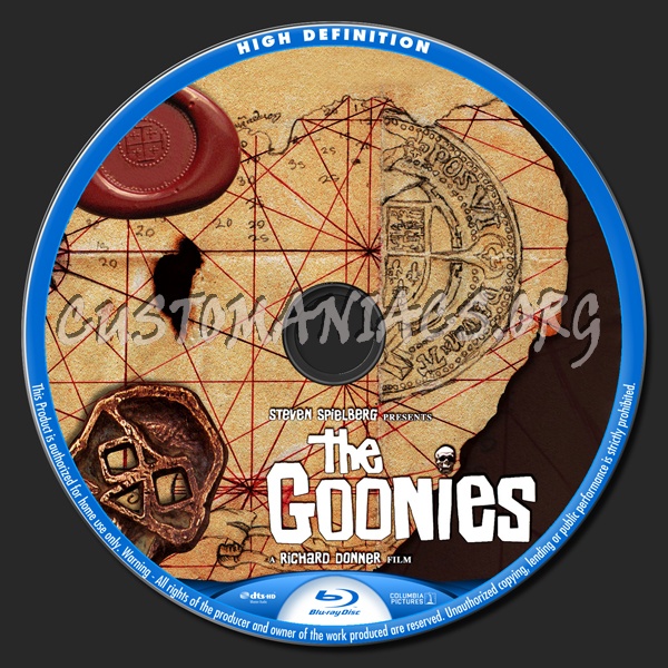 The Goonies blu-ray label