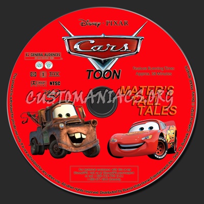 Cars Toon Mater's Tall Tales dvd label