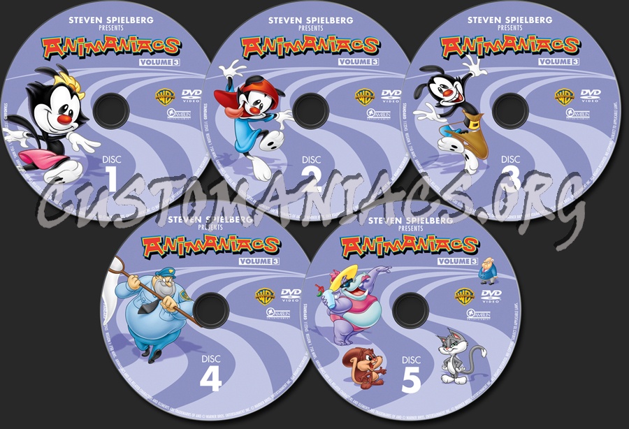 Animaniacs Volume 3 dvd label